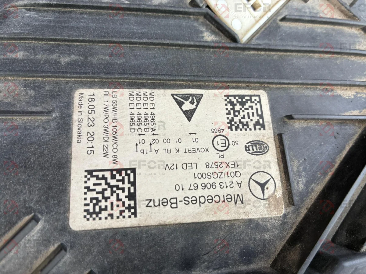 MERCEDES BENZ E Serisi Sol Ön Far Lambası